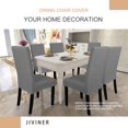 thumbnail image 2 of Stretch Chair Covers for Dining Chairs Set of 4 Decorative Jacquard Dining Room Chair Covers Washable Kitchen Chair Slip Covers for Dining Room, Hotel, Party (4, Light Gray), 2 of 7