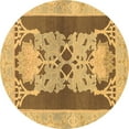 thumbnail image 1 of Ahgly Company Indoor Round Abstract Brown Modern Area Rugs, 7' Round, 1 of 4
