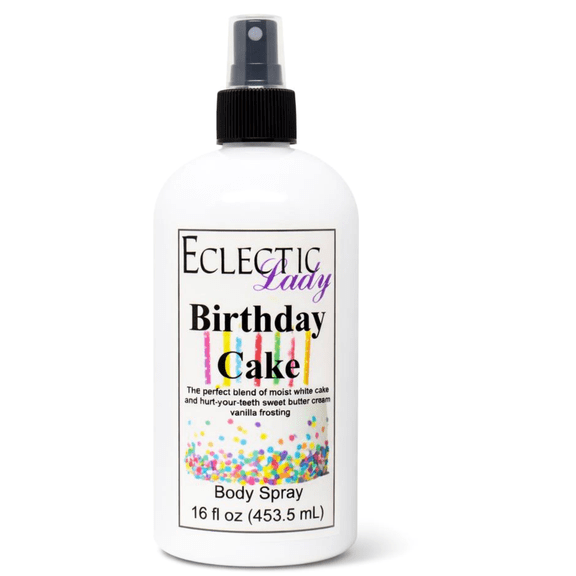 Birthday Cake Body Spray, Eclectic Lady, Hydrating Mist, Unisex, 16 oz