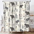 thumbnail image 2 of Wildlife Shower Curtain, Mountain Wildlife Bathroom Decor Grey Antler Bear Deer Forest Shower Curtains For The Bathroom Waterproof Fabric 69x70inch, 2 of 4