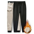 thumbnail image 6 of SEARCHI Winter Men Pants Gym Sweatpants Solid Color Thick Warm Female Pants Sports Running Fleece Trousers Fleece  Lined Winter  Running Jogger Pants, 6 of 7