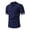 01 Dark Blue, variant on YueHuiYing Men's Casual Short-Sleeve Shirt Classic Button-Down Style Summer Golf T-Shirt with Collar Black M