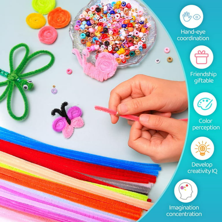 UpTuoLi Pipe Cleaners, 200 Pieces Pipe Cleaner Craft Chenille Stems for DIY Art Creative Crafts Decorations, Glitter Craft Pipe Cleaners, Pipe Cleaners