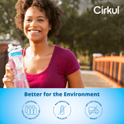 Cirkul 22oz Plastic Water Bottle Starter Kit with Blue Lid and 2 Flavor Cartridges (Honeycrisp Apple & Sweet Tea)