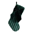 thumbnail image 2 of 1PC Green Textured Plush Christmas Stocking, Luxury Faux Fur Cuff Large Xmas Hanging Ornament, Indoor Outdoor Christmas Holiday Home Decor, 10.1×18.9in, 2 of 7