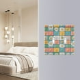thumbnail image 4 of Yayeee Toggle Light Switch Wall Plate 3-Gang 6.37"x4.48" Decorative Outlet Cover, Daisy Mosaic, 4 of 7