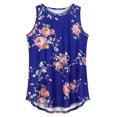 thumbnail image 4 of Haut Sans Manches à Imprimé Floral pour Femmes, Col Rond, Ourlet Asymétrique, 4 of 8