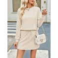 thumbnail image 5 of Women'S 2 Piece Lounge Sets Autumn Matching Outfits Long Sleeve Top and Skirt Loungewear  M, 5 of 8