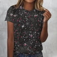 thumbnail image 2 of Camisetas de Mujer con Cuello Redondo Blusas de Manga Corta Imprimir Top, Camisetas de Mujer para Primavera Verano Casual, 2 of 4