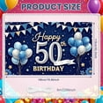 thumbnail image 2 of Blue Theme 50th Birthday Banner Gold Accent Display Star Pattern Balloon Decor 50th Anniversary Backdrop for Adult Birthday Party Family Celebration Photo Backdrop, 2 of 9
