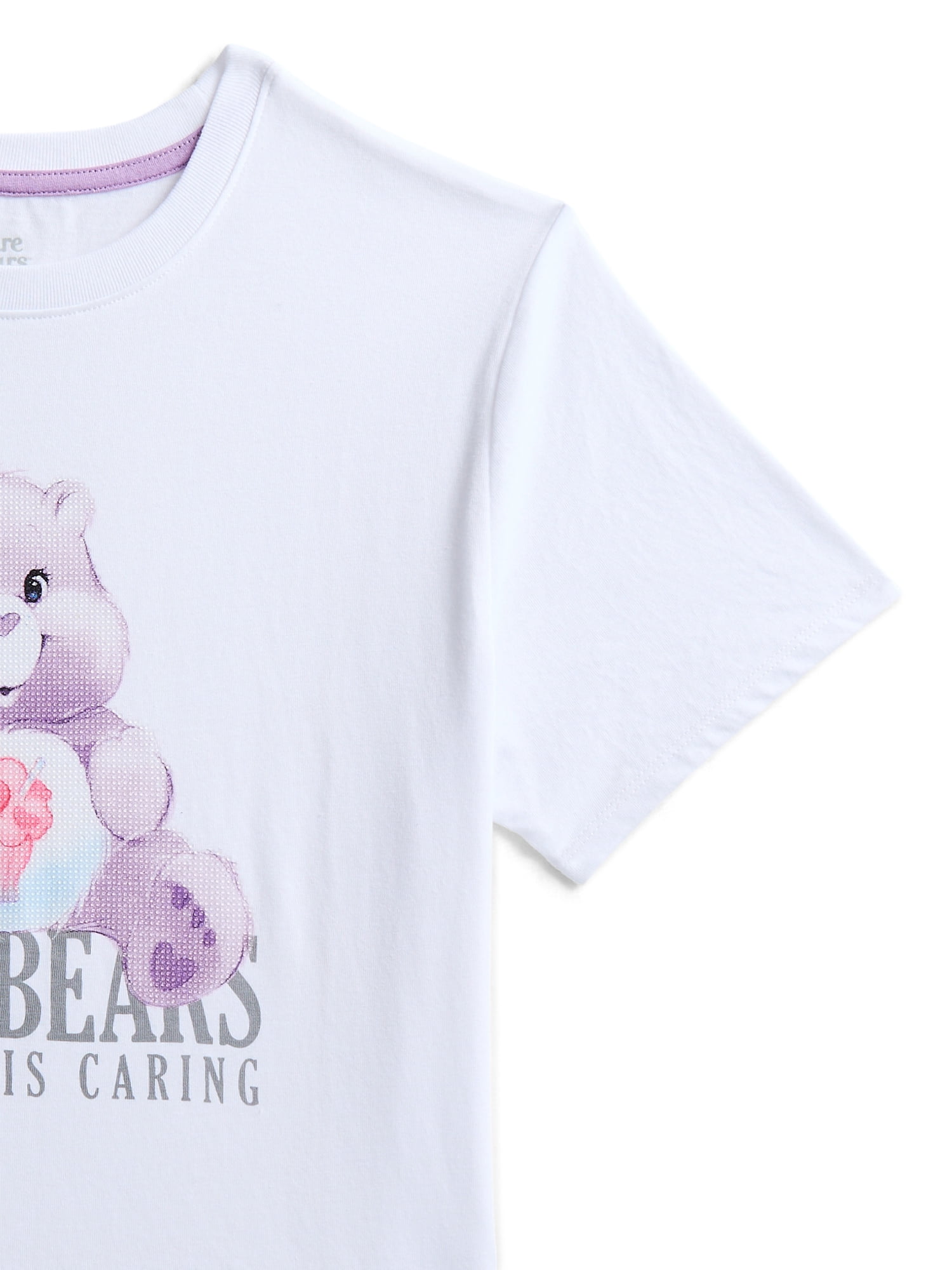 Care Bears Girls Embellished Graphic Tee with Short Sleeves, Sizes 4-16