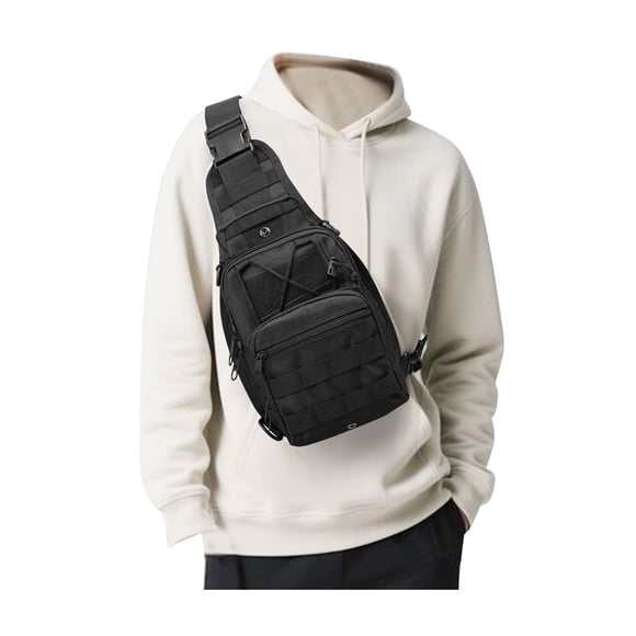 Mochila tipo bandolera SEAFEW, pequeña, negra, impermeable para hombre