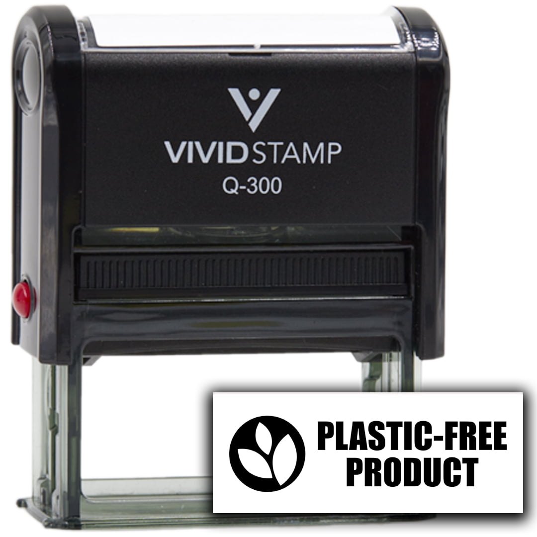 (3 pack) All Quality Plastic-Free Product Self-Inking Rubber Stamp (Black Ink) - Q-300