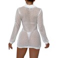 thumbnail image 2 of Kmbangi Robe de Plage Creuse en Tricot pour Femmes Manches Longues Col Rabattu Bikini Maillot de Bain, 2 of 8