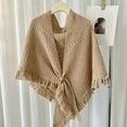 thumbnail image 2 of Womens Large Front Poncho Sweater Wrap Topper Knitted Elegant Shawls Cape, 2 of 3