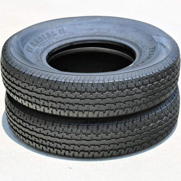 Ensemble de 2 (Deux) Pneus Radiaux Premium pour Remorque Transeagle ST Radial II-ST205/75R15 205/75/15 205/75-15 111/106L Gamme de Charge E LRE Paroi Latérale Noire BSW 10 Plis