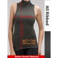 thumbnail image 3 of 2-Pack Women Sleeveless Ribbed Mock Neck Turtleneck Shirt Slim Fitted Body Shape Tank Top, 3 of 4