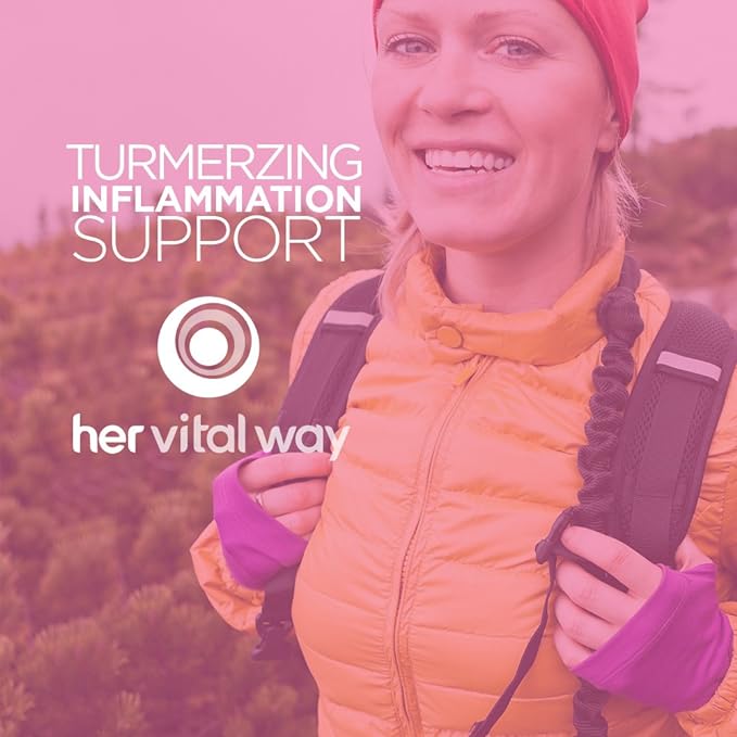her vital way | TurmerZing™ Healthy Inflammatory Response | C-14 Tested Turmeric Extract & Ginger | 90 Capsules
