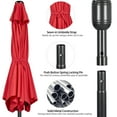 thumbnail image 3 of Alden Design 9 Foot Patio Umbrella with Crank and Push Button to Tilt, Red, 3 of 12