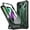 Metallic Green, variant on Poetic Spartan Case for iPhone 14 Plus, Full Body Rugged Case with Kickstand, Metallic Gun Metal