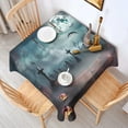 thumbnail image 2 of Halloween Graveyard Scene Pattern Square Tablecloth,Waterproof Square Table Cover,Wipeable Spillproof Washable Table Cover for Home Kitchen Party Decor 42"X42"(107x107cm), 2 of 6
