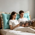 thumbnail image 5 of Rectangular Breathable Bed Reading Bolster Pillow With Strap, Adult Headboard Support Cushion 80x45, 5 of 9