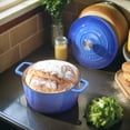 thumbnail image 5 of Velaze Enameled Cast Iron Dutch Oven, Dual Handles Dutch Oven Pot with Lid, Heavy-Duty Non-stick Round Dutch Oven, 6 QT, Blue, 5 of 6