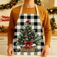 thumbnail image 2 of Luoshdecor Christmas Plaid Apron,Winter Merry Christmas Xmas Decorative Tree Apron with Strap for Adult Kitchen Party Gift 18.5 in, 2 of 6