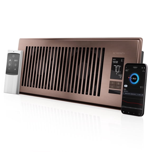 AC Infinity AIRTAP T4, Quiet Register Booster Fan with Thermostat 10-Speed Control, Heating Cooling AC Vent, Fits 4” x 12” Register Holes