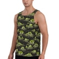 thumbnail image 2 of Pofeuu Light Green Excavator Print Men's Workout Tank Tops Sleeveless Muscle Gym Shirt Quick Dry-3X-Large, 2 of 7