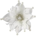 thumbnail image 6 of Northlight Beaded Feather Poinsettia Artificial Christmas Pick - 13.75" - White, 6 of 6