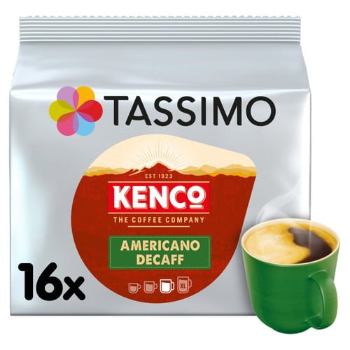 Tassimo Kenco Americano Decaff Coffee Pods, 16 pods per pack, British Import (Pack of 3)