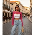thumbnail image 3 of Women’s Cropped Knit Shrug Top Lightweight Bell Sleeve Summer Cover-Up, Soft Breathable Cropped Cardigan Shrug for Casual & Beach, Cropped Shrug Women, 3 of 11