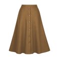 thumbnail image 7 of TEMOFON Womens Midi Skirt High Waisted A Line Skirt Button Front Long Skirt Casual Winter Skirt Fall Fashion Skirt for Women Brown, 7 of 7
