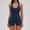 H Back-Navy, variant on PISONIC Women 2 Piece Workout Sets High Waisted Tummy Control Biker Shorts Halter Padded Tank Tops