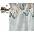 thumbnail image 5 of Vintage Blue Christmas Kitchen Curtains 84 Inch Length, Farmhouse Curtains & Drapes, Xmas Balls Snowflake Rod Pocket Window Curtains for Living Room/Bedroom/Bathroom, 52" x 84", 2 Panels, 5 of 5