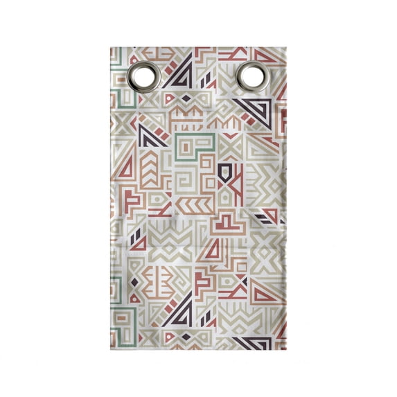 Tribal Hanging Pocket Organizer, Cultural Themed Abstract Pattern with Geometrical Elements Summer Tones, Printed Polyester Storage Bag with Pockets, 9" x 27", Grey Yellow Multicolor