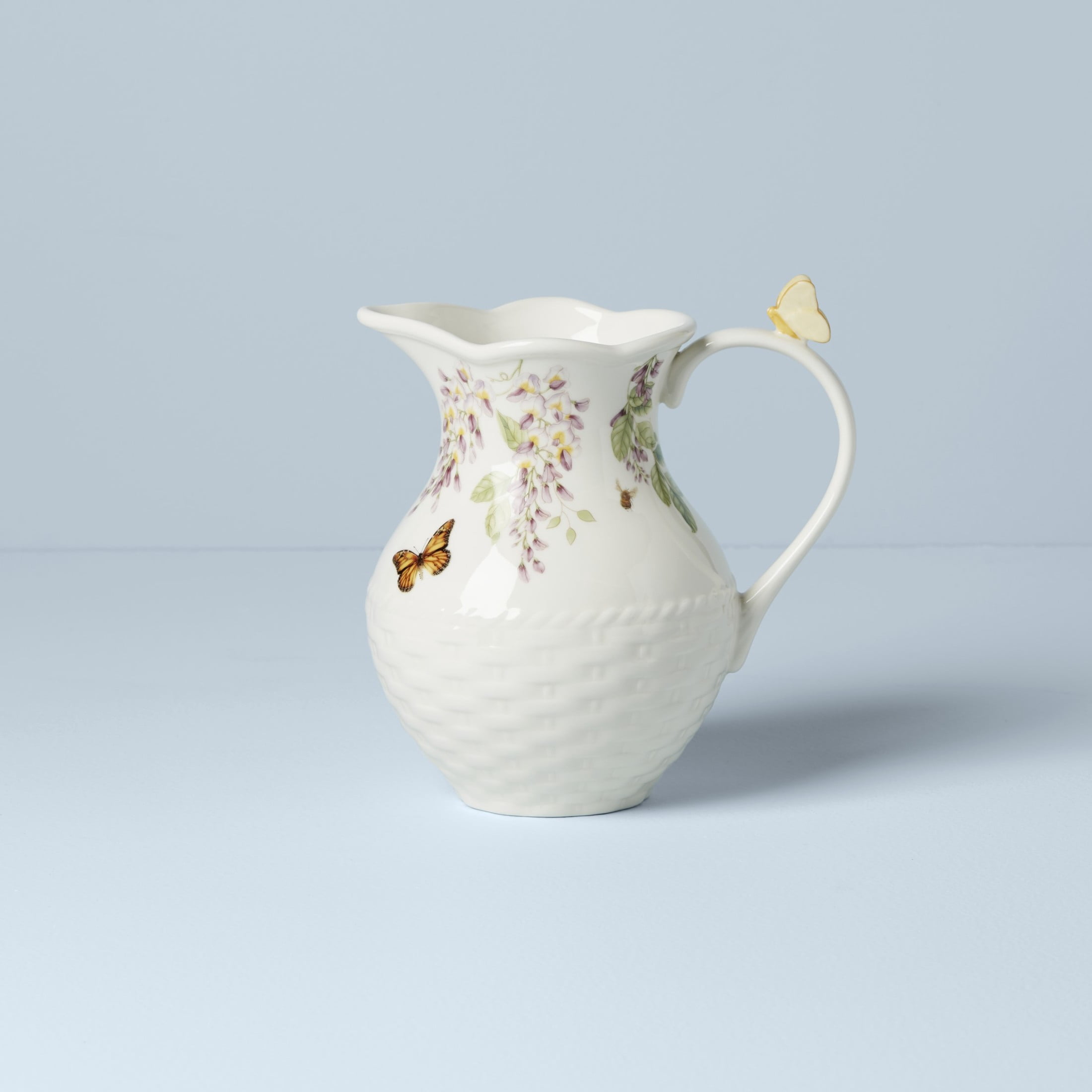 Lenox Butterfly Meadow White 1.9 qt Floral Porcelain Pitcher