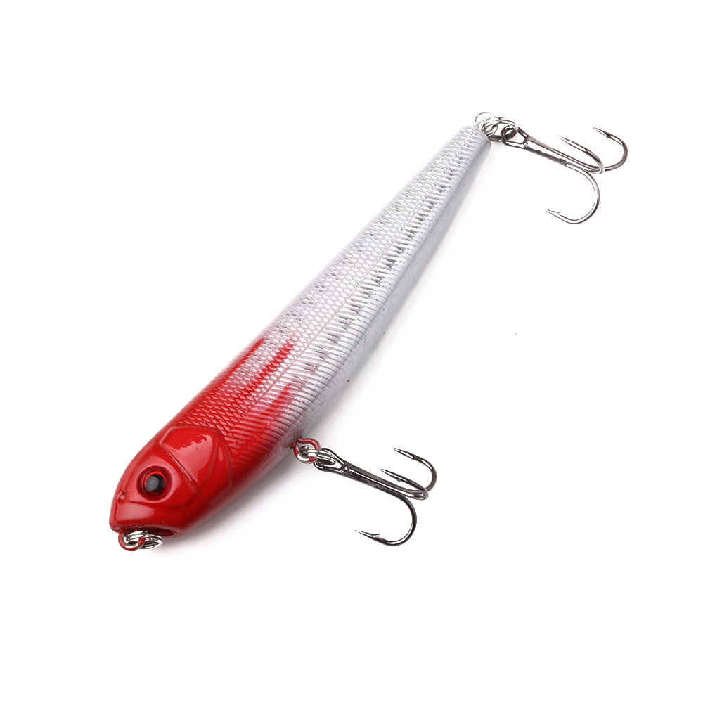 HENGJIA Fishing Lures for Bass, 5PCS Top water Pencil Popper Lures Minnow Lure Hard Baits Freshwater or Saltwater Fishing Lures Pencil Lure
