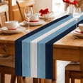 thumbnail image 6 of Vintage Country Woodcuts Table Runner 90 Inches Long,Kitchen Dining Tablerunners Blue Gradient Striped Linen Table Runners Dresser Scarves for Home Dinner Wedding Holiday Party Decor, 6 of 9