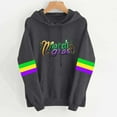 thumbnail image 2 of Byworldtasic Mardi Gras Outfit for Women Embroidery Hooded Sweatshirt Party Carnival Long Sleeve Tees Tops, 2 of 4