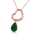 thumbnail image 2 of Galaxy Gold 14K Solid Gold Natural Emerald Drop Pendant Necklace for Women - Rose Gold Fine Jewelry, 2 of 4