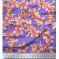 thumbnail image 1 of Soimoi Purple Cotton Duck Fabric Peach Floral Printed Fabric 1 Yard 42 Inch Wide, 1 of 1