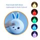 thumbnail image 5 of Regalos de luz nocturna para niños y bebés - Lámpara de mesita de noche LED con forma de conejito Control de grifo Linterna de silicona multicolor Luz portátil para niños pequeños WD.WDQZL Hogar, 5 of 7