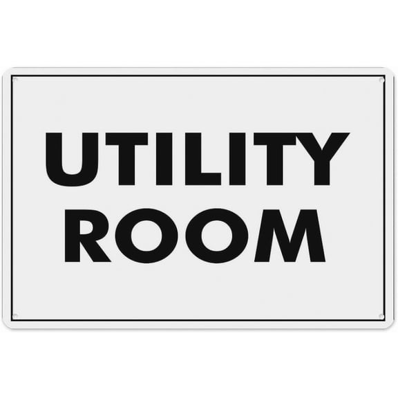 Utility Room Sign 8"x12" - Aluminum Tin Warning for Home Outdoor Garden, Weatherproof Directional Decor for Facility