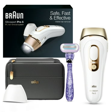 Braun PL5147 Silk Expert Pro5 IPL Hair Removal Device for Women & Men, White-Gold
