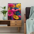 thumbnail image 5 of Pink Snake in Blooming Garden Canvas Art, Whimsical Floral Scene, Boho Eclectic Home Wall Decor, 5 of 8