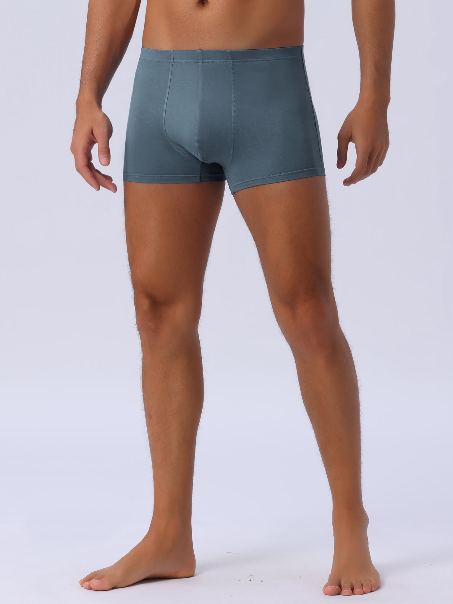 DARING DIVA Men's Regular Fit Soft Comfortable Solid Color Basic Boxer Briefs 32 Dark Gray
