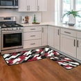 thumbnail image 3 of Red Black and White Grey Kitchen Rugs and Mats Washable Kitchen Floor Mat Set of 2 Non Slip Kitchen Rug Runner Red Decor, 3 of 5