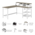 thumbnail image 3 of Bush Furniture Mayfield 60W L Shaped Computer Desk with Desktop Organizer, 3 of 9